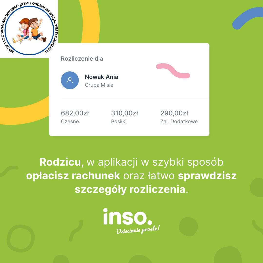Informacje dotyczące funkcjonowania aplikacji Inso w naszym przedszkolu